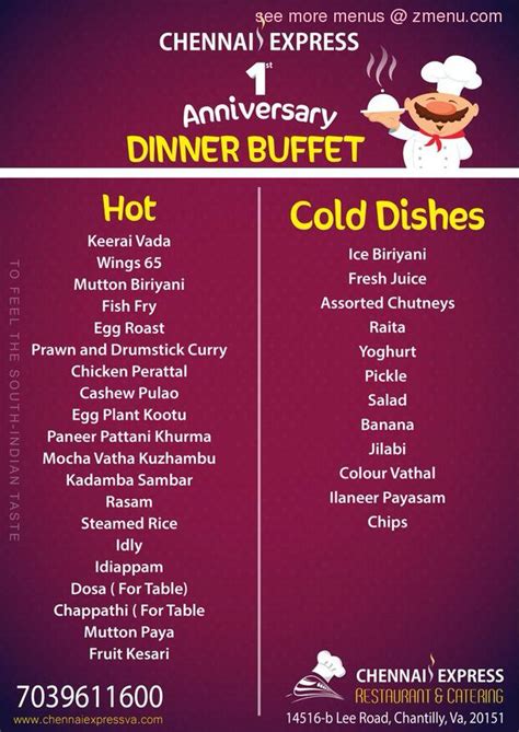 Chennai express restaurant - Menu, hours, photos, and more for Chennai Express located at 933 E University Dr, Tempe, AZ, 85281-4205, offering Dinner, Indian and Noodles. View the menu for Chennai Express on MenuPages and find your next meal ... 